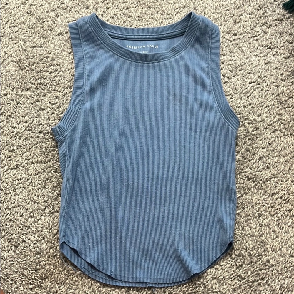 American Eagle Outfitters Gray Muscle Tee Sleeveless Tank Top